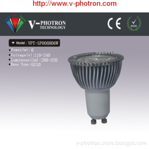 Long Lifetime Gu10 Spot Light 6W